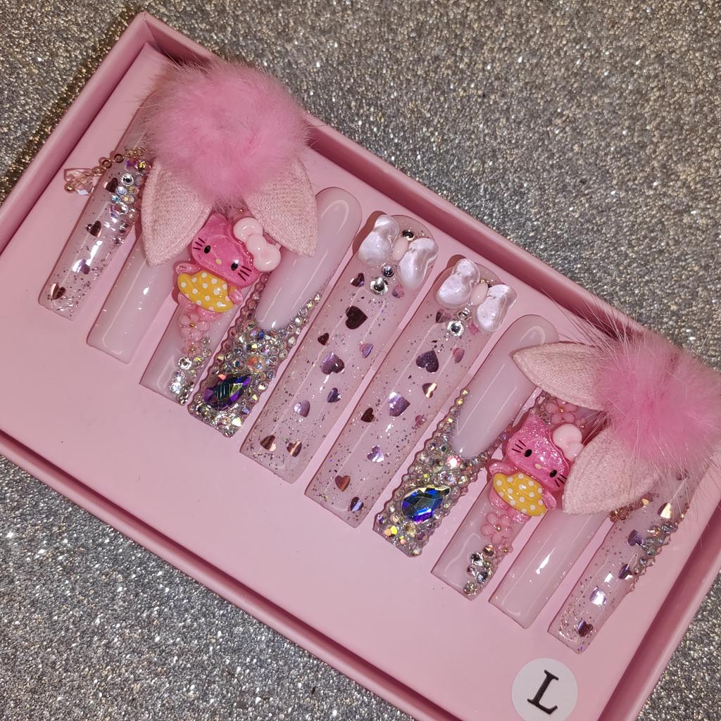 Thick and Hard Artificial Fingernails Square and Long Manicure False Nails with Glue Stickers Press on Nails