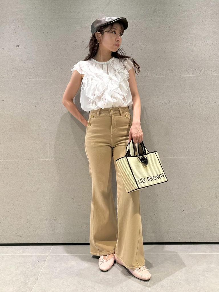 Lily Brown Mini Frill Blouse LWFT254005 White Women's