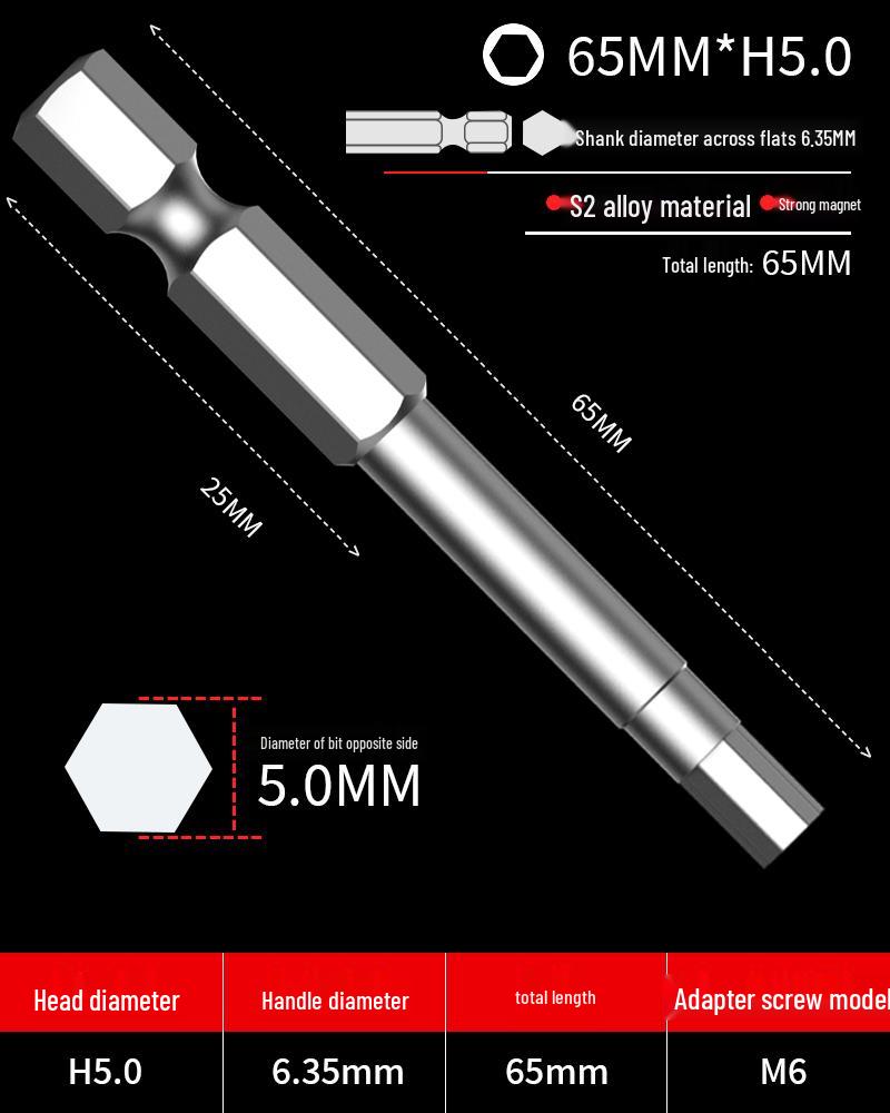 Hexagonal Driver Bit Extension for Screwdriver and Drill