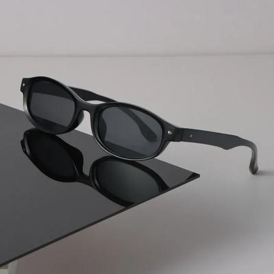 Designer Ovale Sonnenbrille Damen Herren Retro Schwarz Sonnenbrille Luxus Persönlichkeit Brille Spiegel Klein Sexy Marke