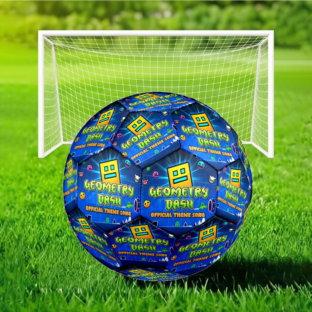 Geometry Dash: Dance To The Beat Soccer Ball Size 5 Soccer Ball, Machine-stitched, Durable, Suitable for Training and Matches Fan Gift