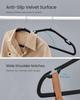Velvet Hangers 50 Pack, Non-Slip Clothes Hangers, 17 X 8.3 Inches, Coat Hangers with Wide Shoulder Notches, Pants Bar