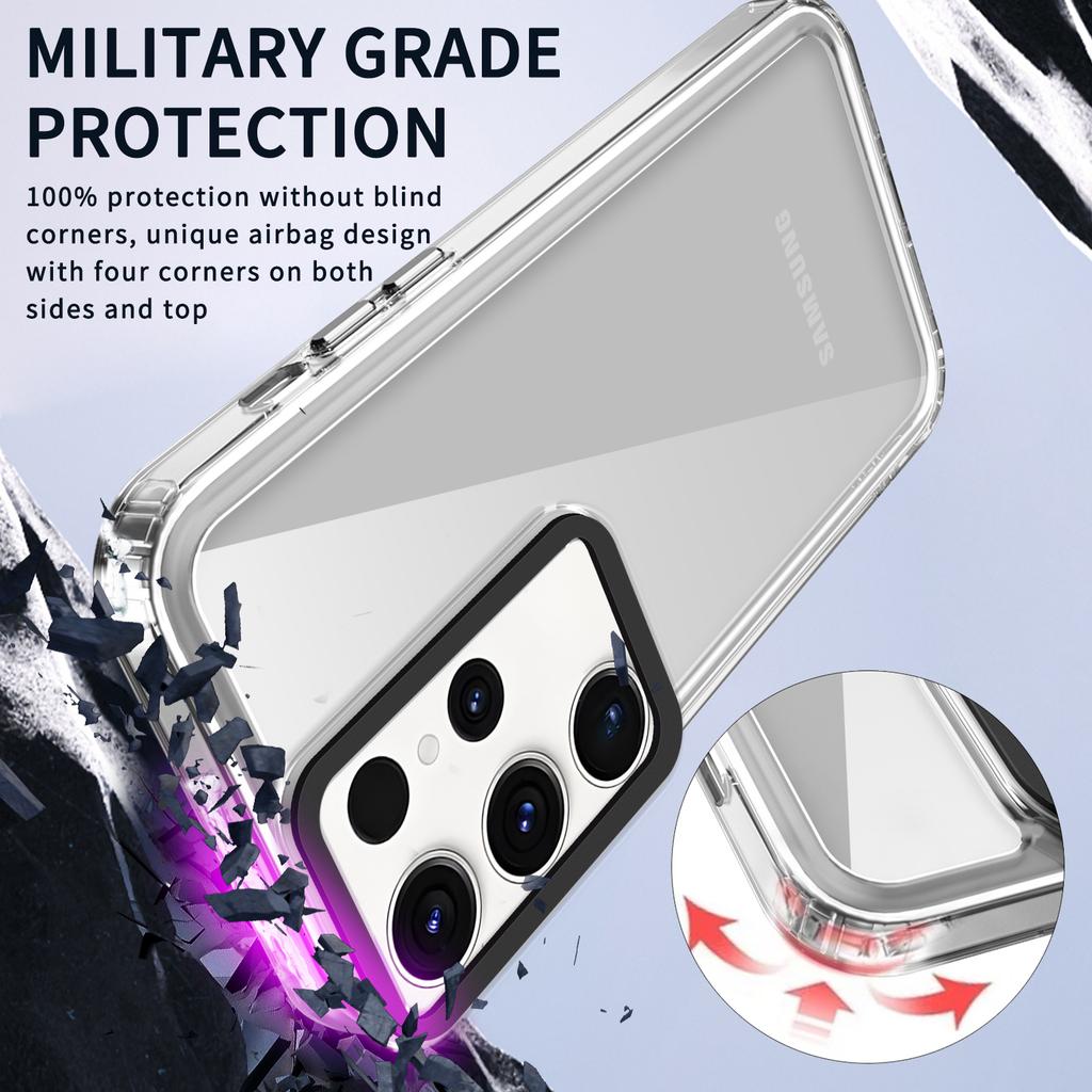 For Samsung Galaxy S24 Ultra Case Crystal Slim Air Buffer PC+TPU Phone Cover