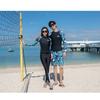 Womens Plus Size Long Sleeve Rash Guard Set UV Protection Swimwear Surfing Snorkeling Beach Activities