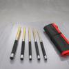 5 Pieces Steel Pin Punch Set with Storage Pouch Flat-Ended
