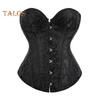 Women Shapewear Lace Up Overbust Corset Bustier Top Hourglass Figure Push-up Bodyshaper with 12 Bones