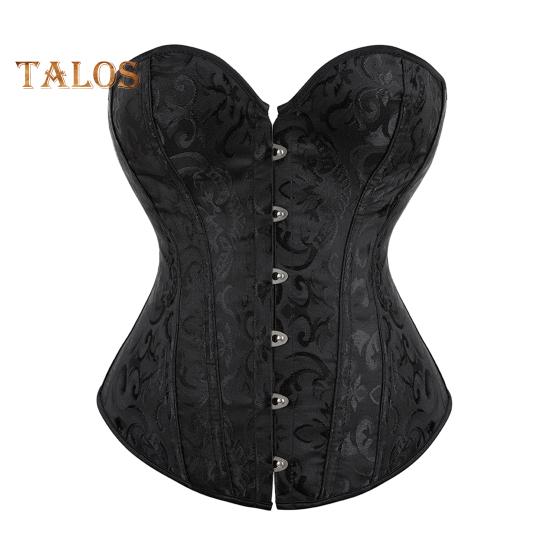 Women Shapewear Lace Up Overbust Corset Bustier Top Hourglass Figure Push-up Bodyshaper with 12 Bones