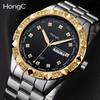 Topmarken Uhr Mode Herrenuhr Wasserdicht Doppelkalender Stahlarmband Herren Diamant Quarz Leuchtende Armbanduhr