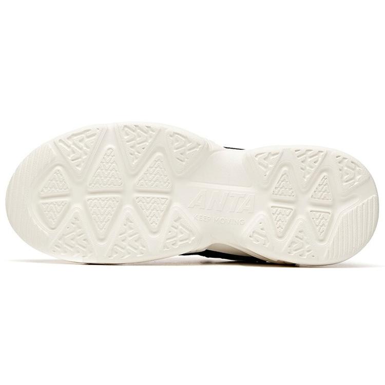 Anta Cushioning Slip Resistant Abrasion Resistant Low top Chunky Sneakers Women's White Black 922048822-3