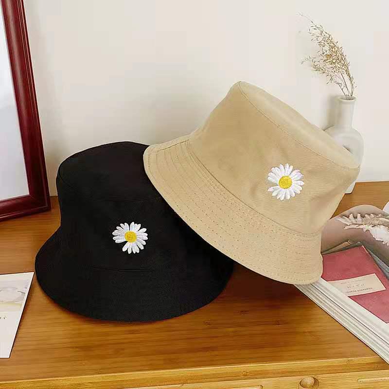 Women's Double-Sided Smiley Face Bucket Hat - Sun Protection, Korean Style, Embroidered, Large Brim