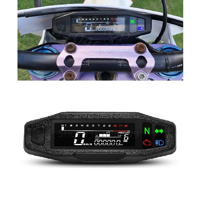 Universeller Motorrad LCD Mini Drehzahlmesser Digitaler Kilometerzähler Geschwindigkeitsmesser Elektrische Einspritzung Vergaser Für KTM 250 EXC KR200