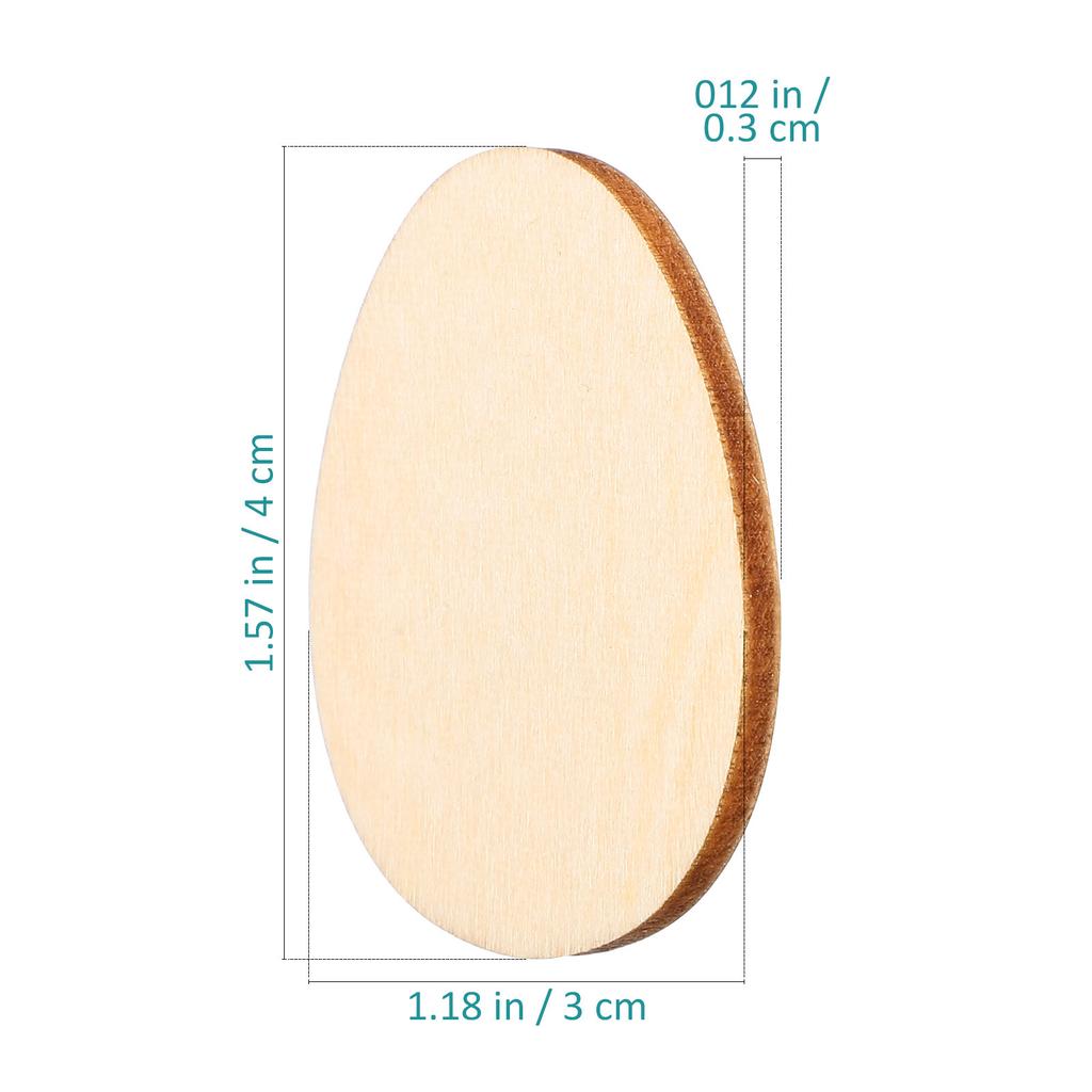 100Pcs Egg Shape Wood Crafts 30Mm Unfinished Lime Wood Pieces for DIY Decoration Craft Projects Wooden Cutouts for Signs Tags