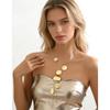 Round/Heart Shaped Tassel Necklace Metal Sequin Long Pendant Necklace Gift Accessory