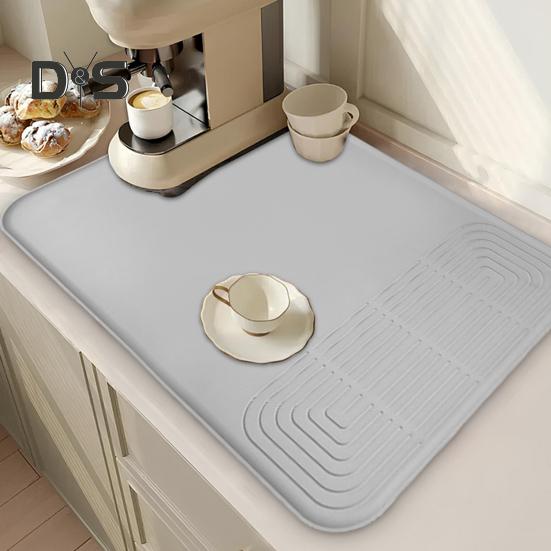 Silicone Coffee Mat Anti-Slip Grip Dish Drying Mats BPA-Free Waterproof Heat-proof Countertop Mat Espresso Drink Bar Station Accessories