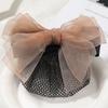 Convenient Bowknot Net Bun Snood Vintage Hair Clips Sweet Hair Bun Cover  Women Spring