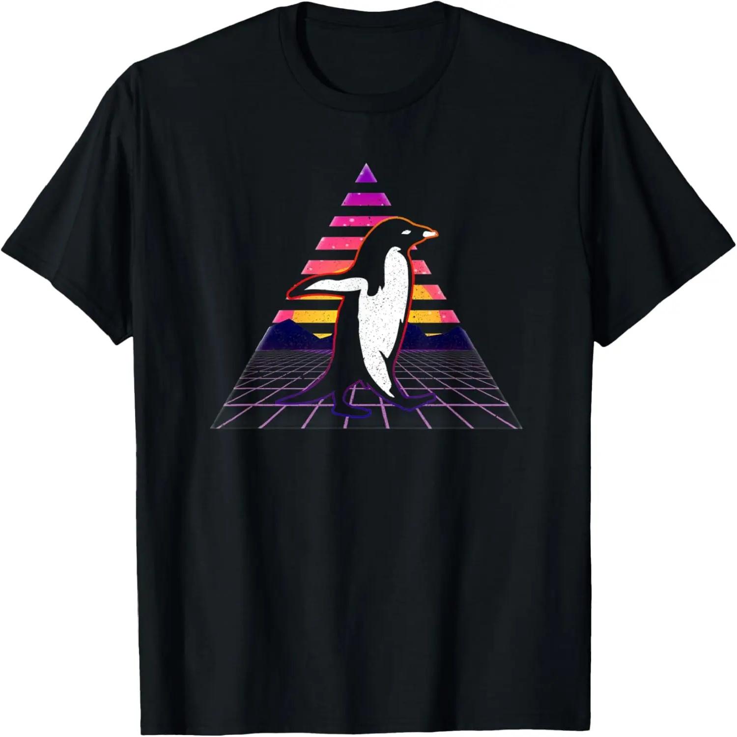 

Cute Penguin Retro Vintage 80s EDM Funny Penguin Lovers T-Shirt XXXXXL чорний