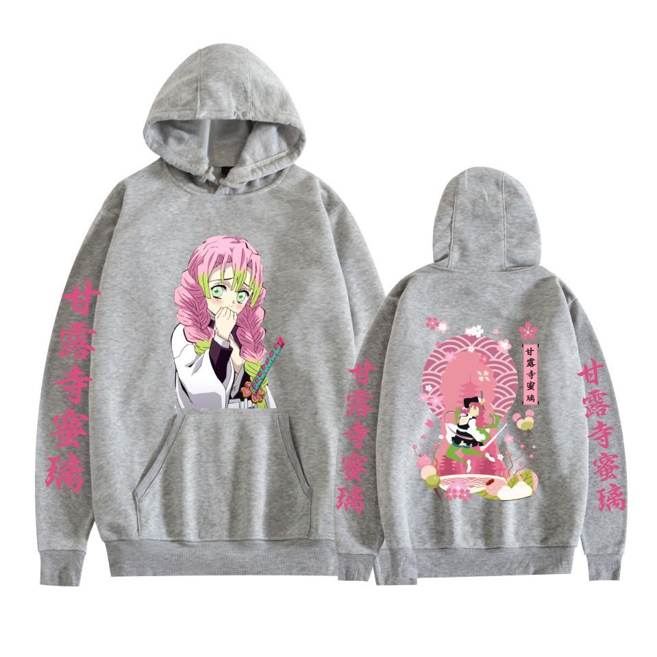 Kanroji Mitsuri Japonské Anime Mikina Svetr Unisex Podzim Zima Fleece Streetwear Topy