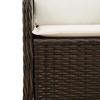 Vidaxl Folding Garden Bench with Cushions, Brown, Poly Rattan