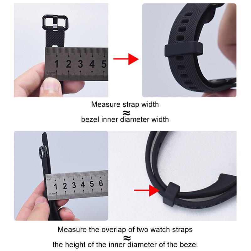 1Pc Silicone Black Loop DIY Hoop Retainer Watch Strap Band Keeper Holder Ring 16-22mm