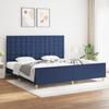 Vidaxl Bed Frame Without Mattress, Blue, 200X200 Cm, Upholstered
