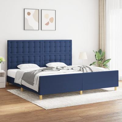 Vidaxl Bed Frame Without Mattress, Blue, 200X200 Cm, Upholstered