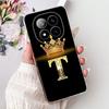 For Xiaomi Redmi Note 14 Pro Plus Fashion Crown Initial Letter Phone Case For Redmi Note14 4G 5G Note 14Pro Soft Silicone Cases