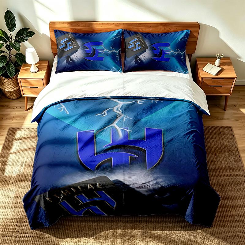 Al Hilal Saudi Football Club (14) 3pc set suitable for master bedrooms soft and comfortable an ideal gift for family and friends Includes one duvet co