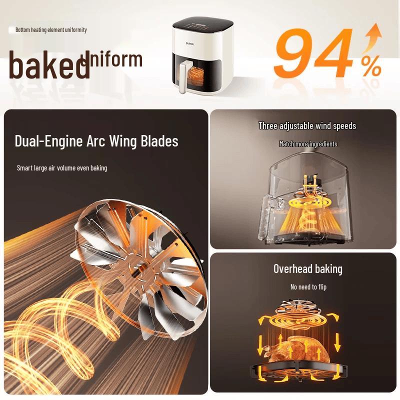 Supor 5L Automatic Air Fryer with Viewing Window