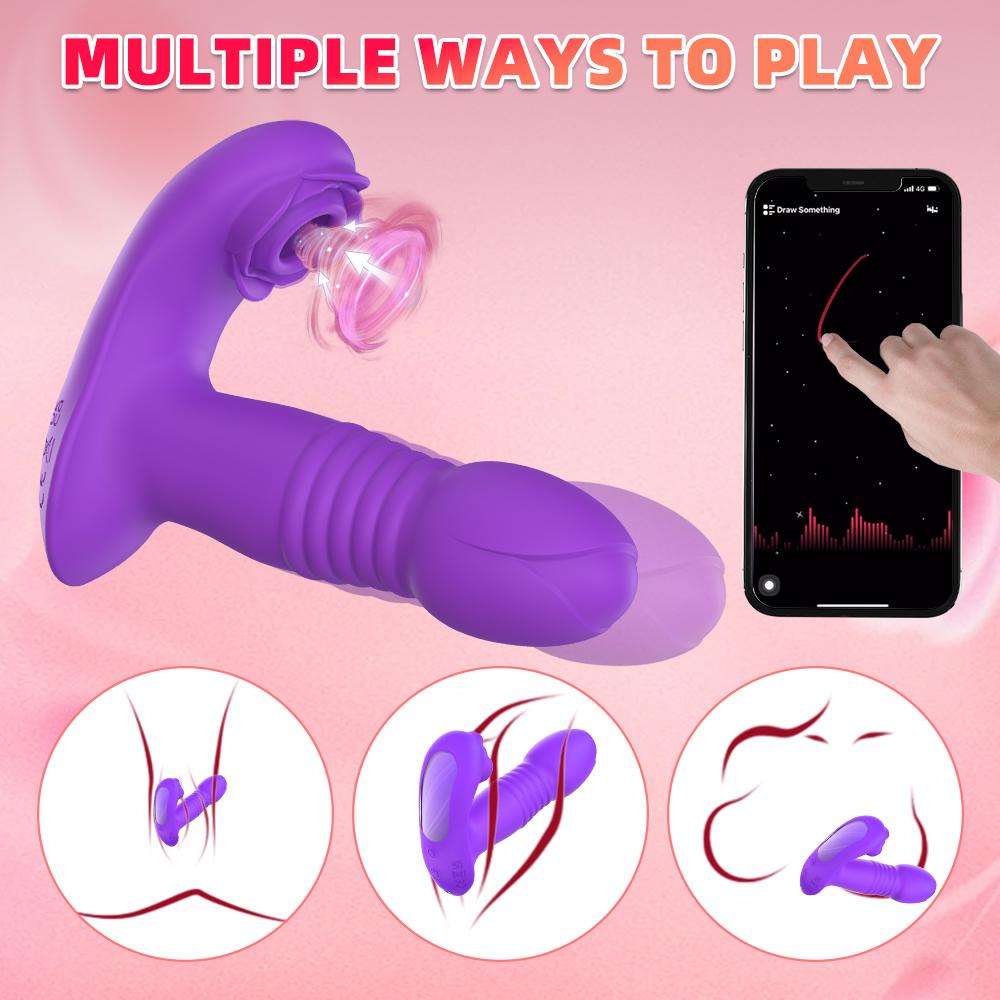 Sucking Telescopic Vibrator Female Vagina Massager APP Remote Control Multi-Frequency Vibration Privacy Wear Couple Flirting Sex Toys