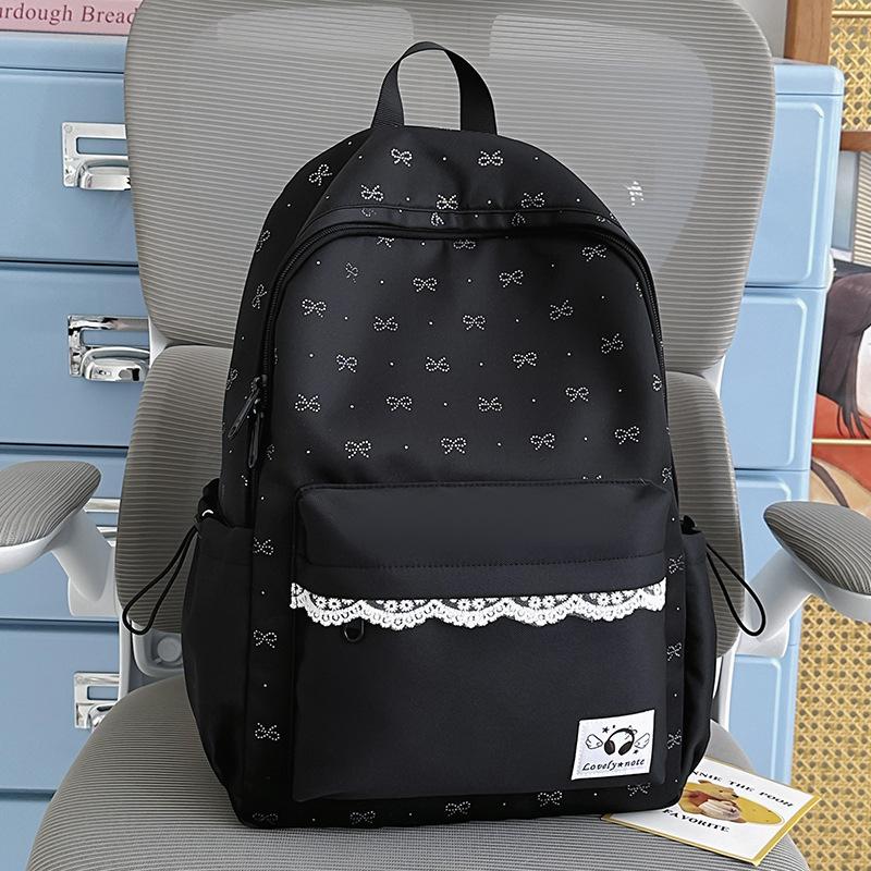 Schoolbag new student schoolbag simple and cute solid color backpack ins gentle wind backpack high value lightweight leisure bag