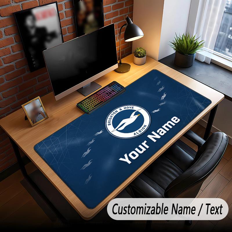 Large Mouse Pad Brighton & Hove Albion Football Print Custom Name Text Desk Mat for Office Gaming