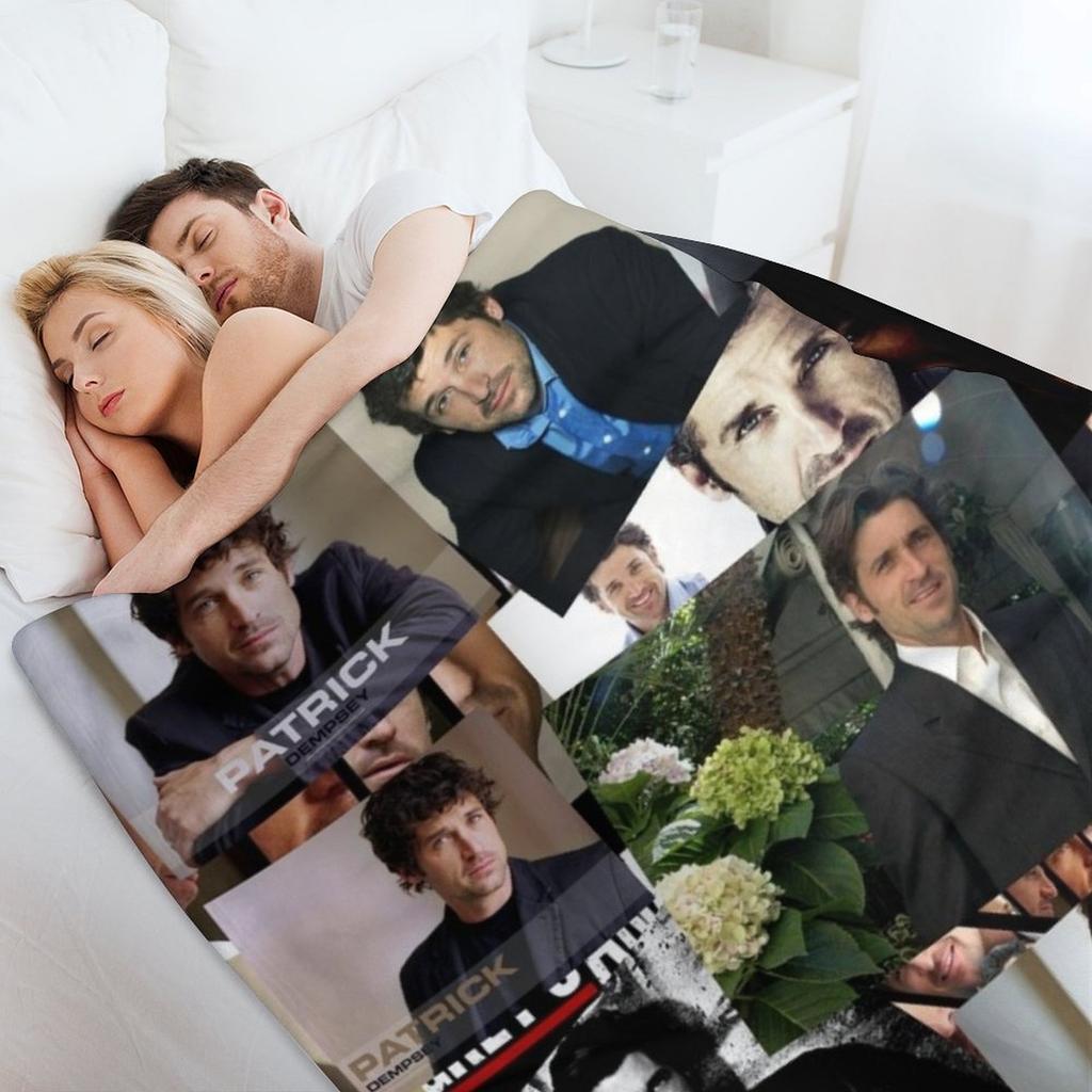 Patrick Dempsey Abstrakte Collage Decke Baby Groß Flauschig dekorative Decken