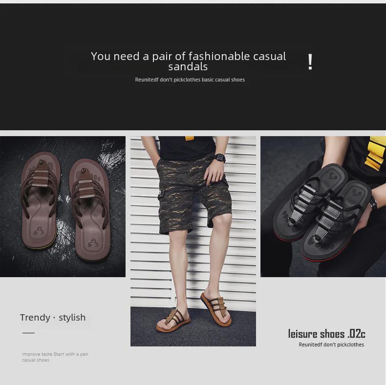 2025 Summer Men's Non-Slip EVA Flip Flops - Casual Beach Sandals & Slides