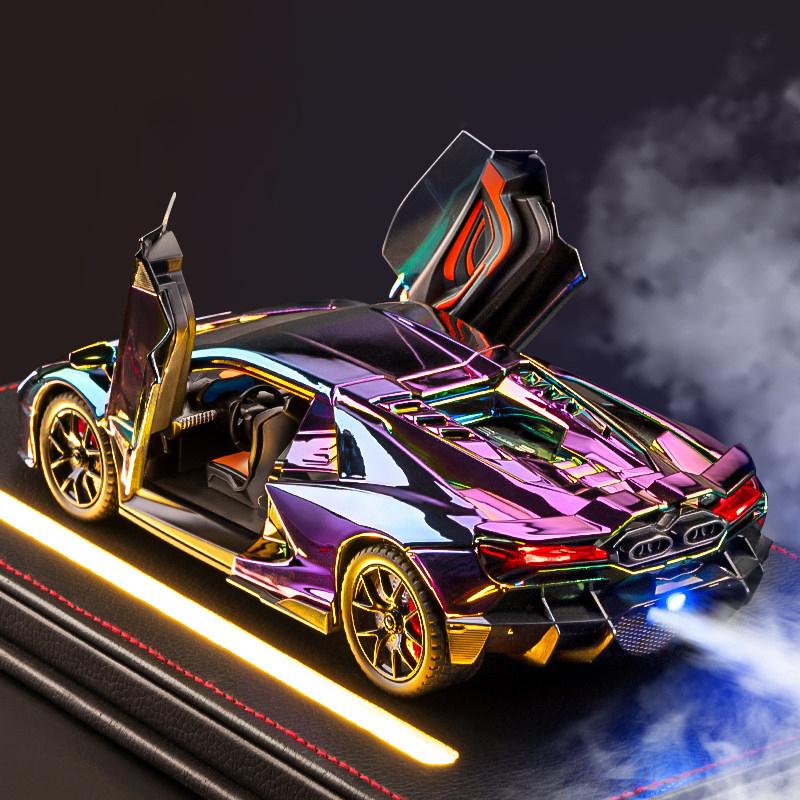Spray 1:24 Lamborghini Revuelto Countach LP500S Supercar Alloy Metal Diecast Model Car High Simulation Home Trendy Ornaments Toy