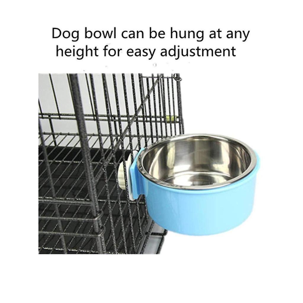 2-in-1 Stainless Steel Pet Hanging Bowl, Puppy Crate Water Bowl Water Dispenser