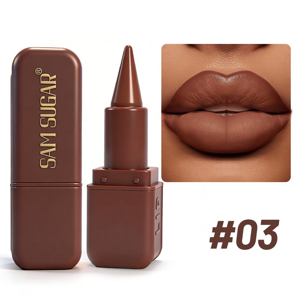 Matná čokoládová rtěnka, 6 barev, Dlouhotrvající voděodolná rtěnka, Hladký sametový tón na rty pro denní & párty make-up