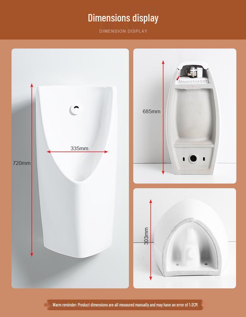Wall-Mounted Ceramic Sensor Urinal for Men