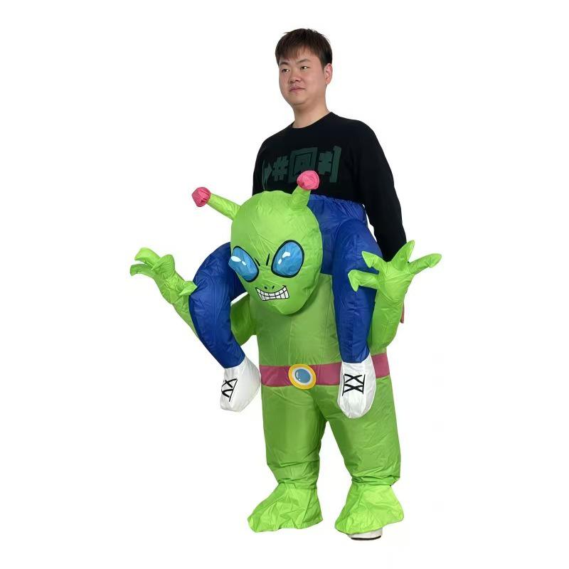 Rolig utomjording med stora ögon uppblåsbar kostym för Halloweenfester