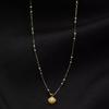Emerald Necklace Light Luxury Niche Retro Gold Shell Plated 18k Pendant Premium Temperament Clavicle Chain