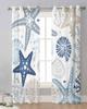 Marine Organisms Corals Starfish Shells Sheer Curtains for Living Room Decoration Window Curtains Kitchen Tulle Voile Curtains