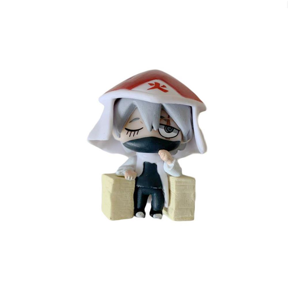 1 Pc Anime Naruto Hatake Kakashi Ninja PVC Model Small Statue Sitting Office Style Design Collection Kid Toy