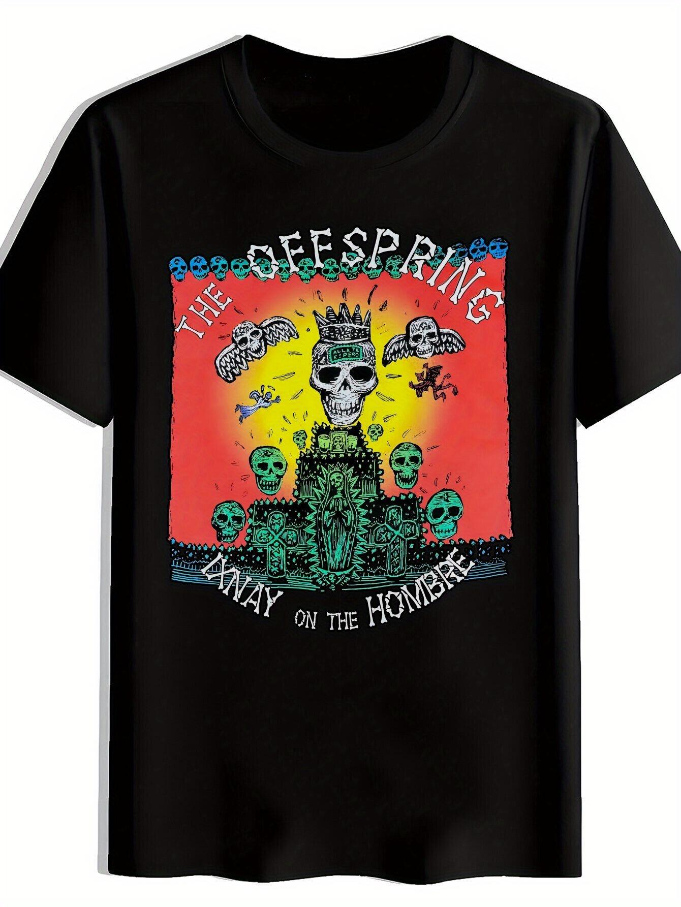 

Vintage Rock Band Graphic T-shirt - Black Casual Summer Polyester Tee with THE DESPRING Design XXXL