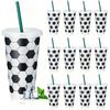 10PCS Sports Theme Drinking Cups Dishwasher Safe Football Printed Drinkware Suitable for Hot and Cold Beverages