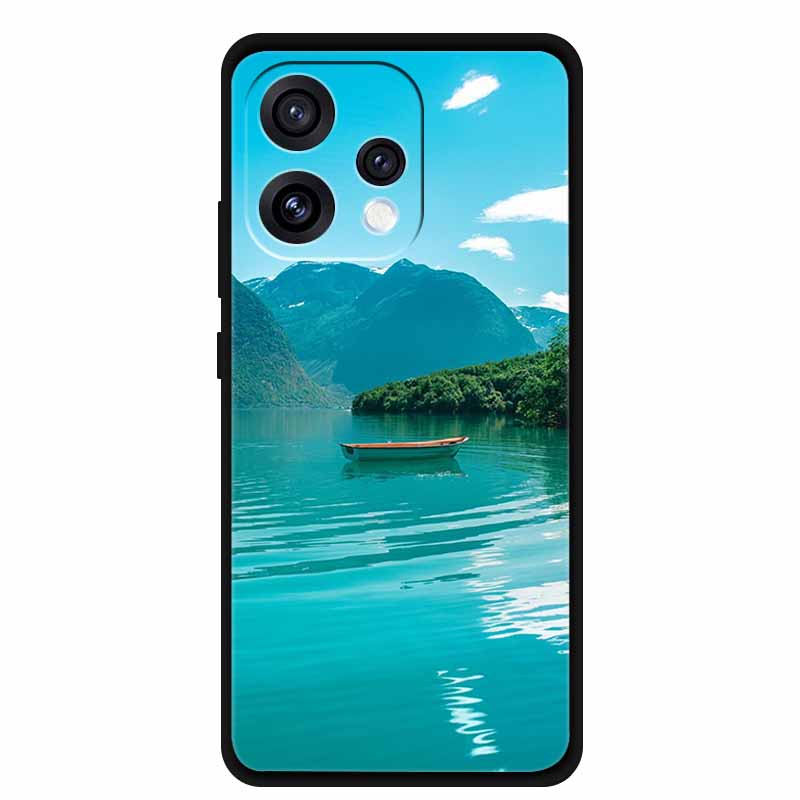 Case For Oppo Reno 15C 5G Colorful Flowers Black Soft Silicone TPU Phone Cases For Oppo Reno15 5G Shells Protection Bumper Funda