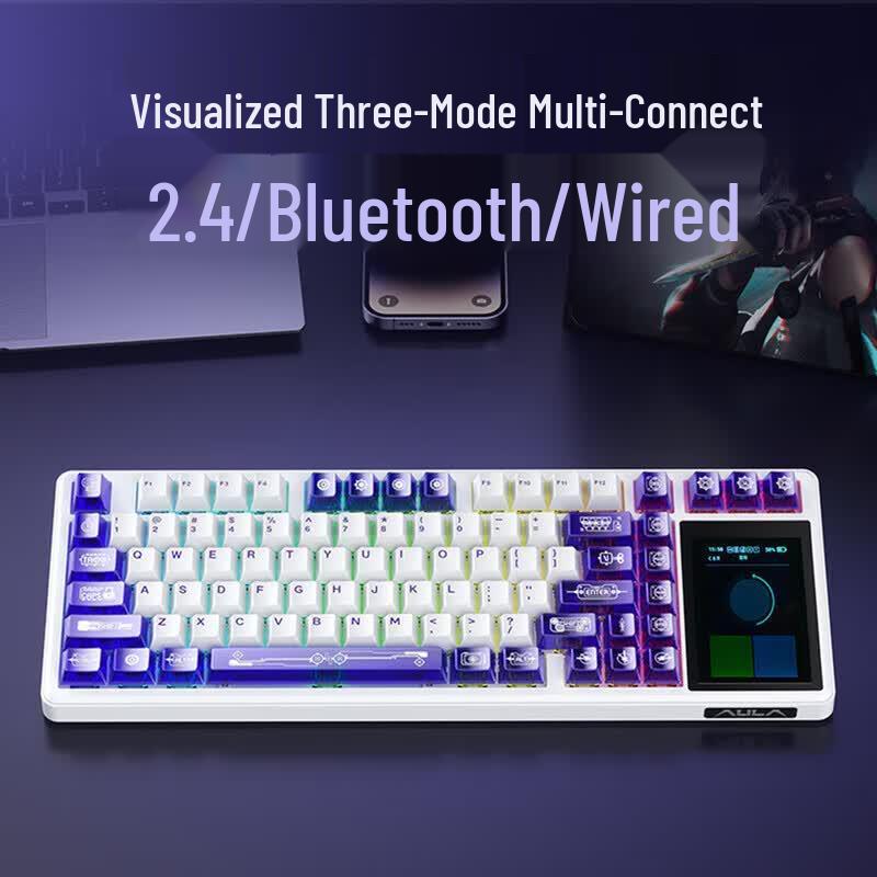 AULA L99 Tri-Mode Wireless Custom Mechanical Keyboard with Smart Screen