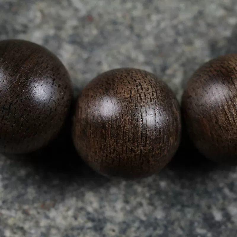 Natural Qinan Agarwood Bracelet, Old Material Black Oil Brunei Qinan, 90% Agarwood Wood, Unisex Bracelet and Buddhist Beads