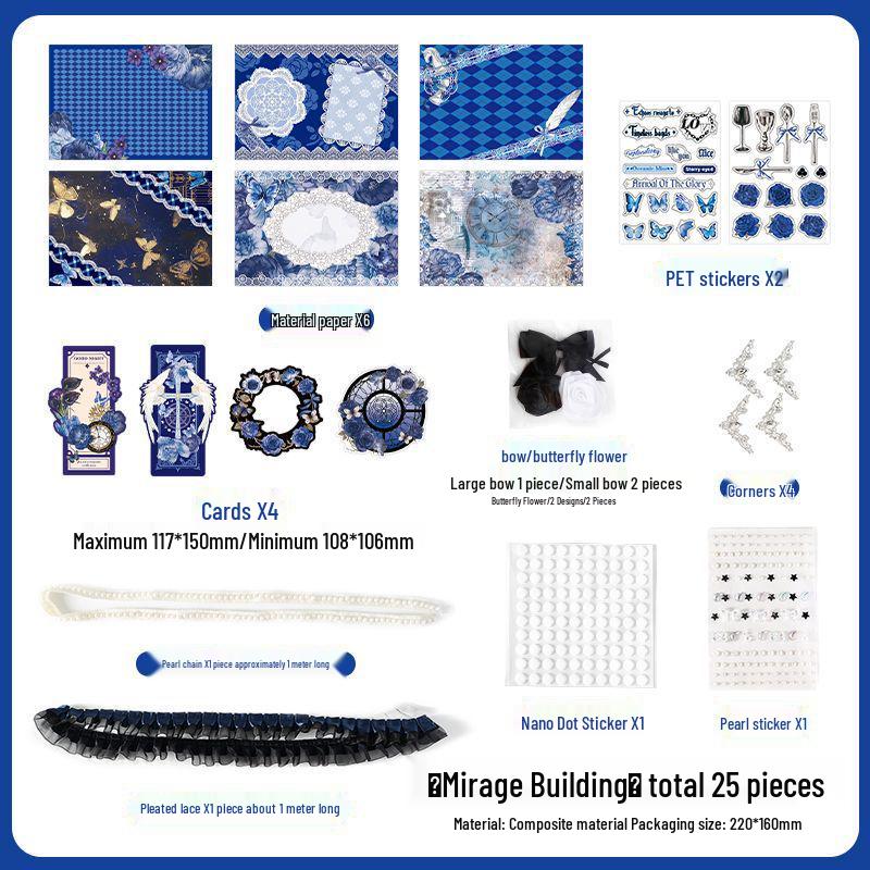 Happy Ribbon Lace Ita Bag: Red Paper Background, Beauty Stickers & Punch Board