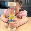 Montessori Baby Rain Stick Ergonomic Grip Rainbow Rattle Educational Sensory Toy for Baby Grasping Ability Training