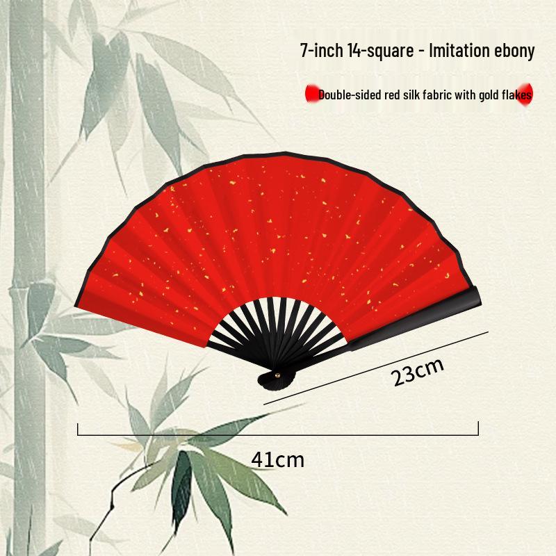 Silk Folding Fan: 8"-10" Waterproof, Tear-resistant, Calligraphy-Ready, Traditional Style
