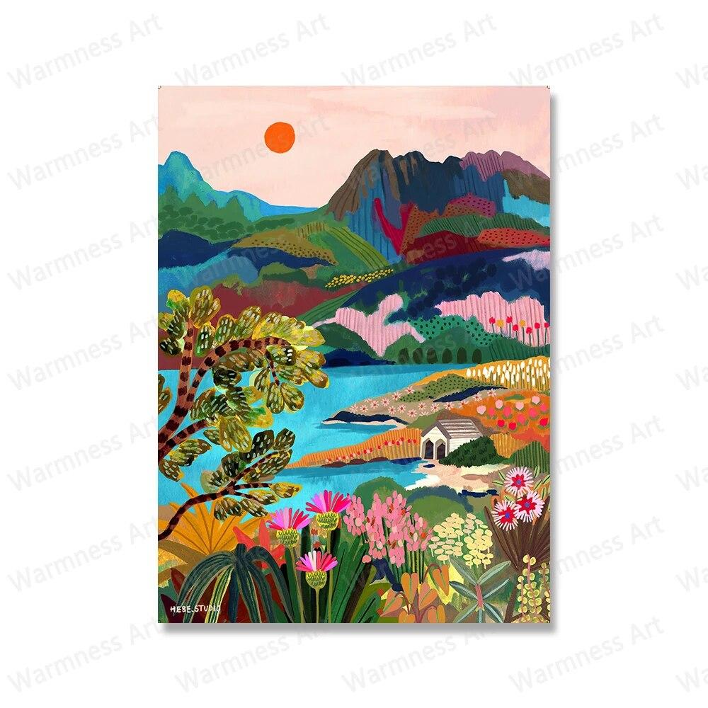 Viaggio Cactus Montagna Arizona Poster Pittura su Tela Lago Dove Arte da Parete Pianta Fiore Baia Paesaggio Immagini Stampe Decorazione Casa Senza Cornice